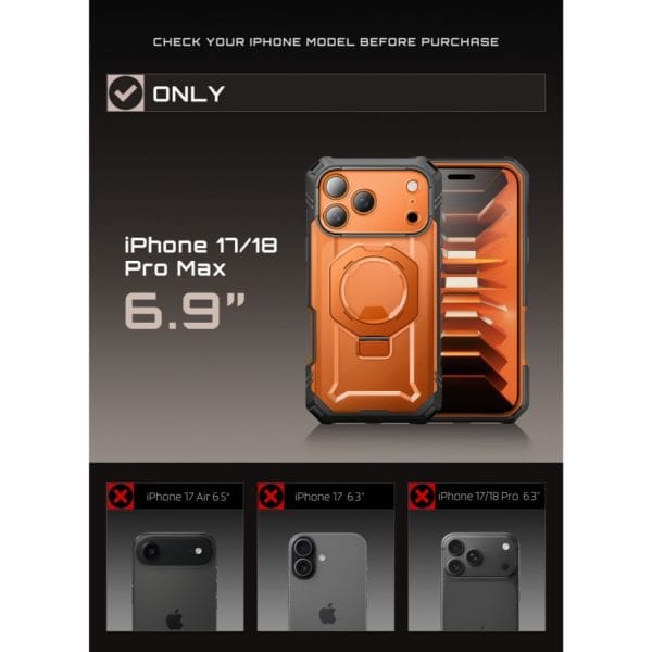 Θήκη iPhone 18 Pro Max / 17 Pro Max Supcase Grip Pro Mag MagSafe Coral - Image 7