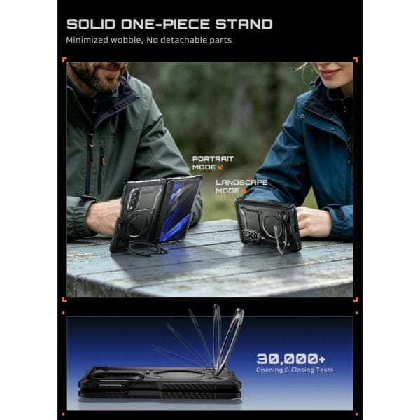 Θήκη Samsung Galaxy Z Fold 8 Supcase UB Grip Mag MagSafe Privacy Glass Black - Image 8