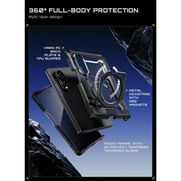 Θήκη Samsung Galaxy Z Fold 8 Supcase UB Grip Mag MagSafe Privacy Glass Black - Image 9