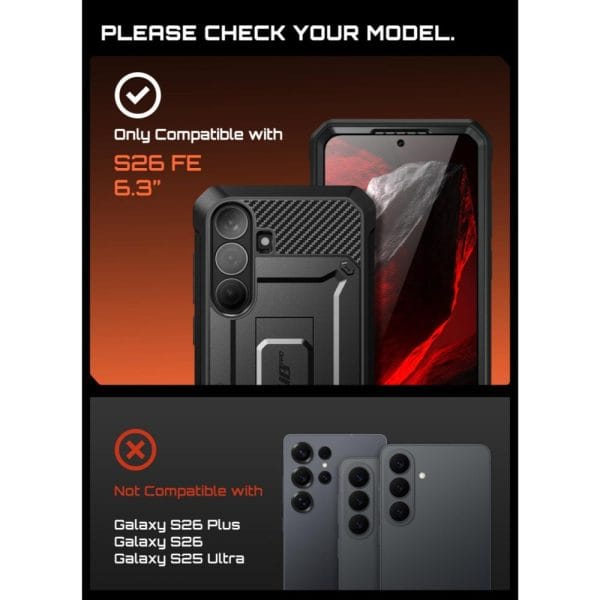 Θήκη Samsung Galaxy S26 FE Supcase Unicorn Beetle Pro Black - Image 11