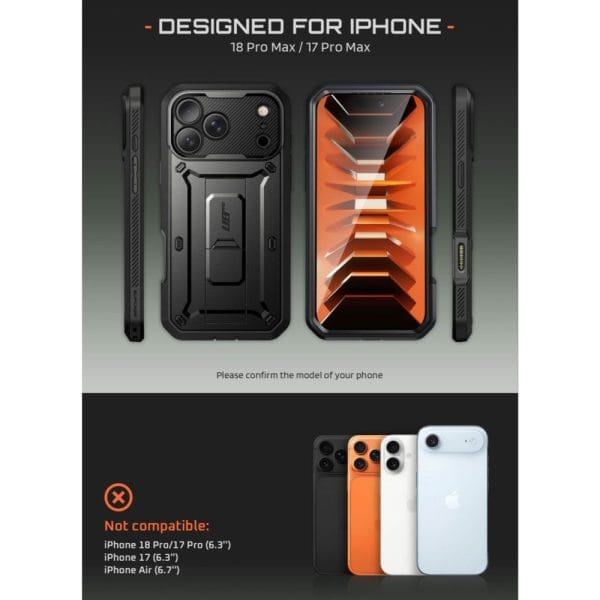 Θήκη iPhone 18 Pro Max / 17 Pro Max Supcase Unicorn Beetle Pro Black - Image 6