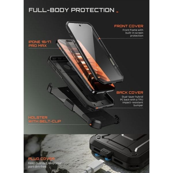Θήκη iPhone 18 Pro Max / 17 Pro Max Supcase Unicorn Beetle Pro Black - Image 10