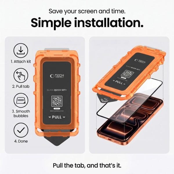 Τζάμι Προστασίας iPhone 17 Pro / 18 Pro Tech-Protect Quick Set+ 2-Pack Black - Image 8