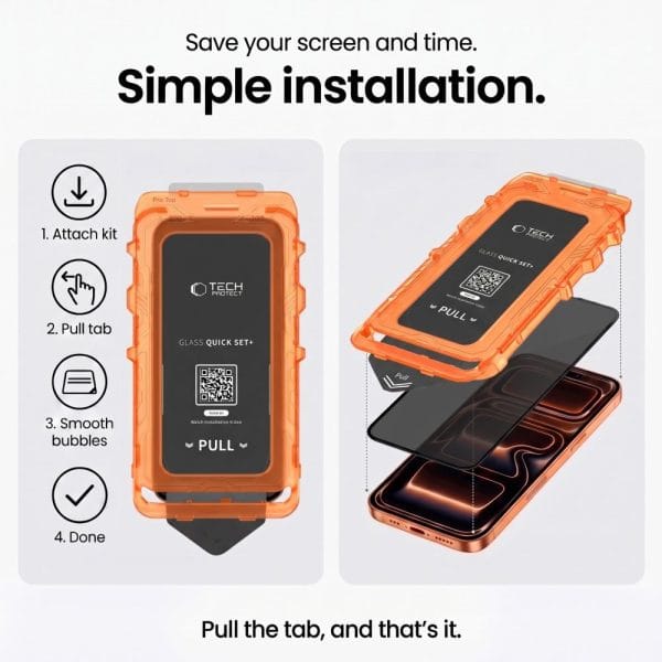 Τζάμι Προστασίας Privacy iPhone 18 Pro Max Tech-Protect Quick Set Spy+ 2-Pack - Image 8
