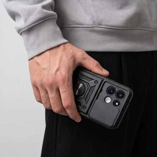 Θήκη Xiaomi Redmi 17 4G / 5G Tech-Protect CamShield Pro Black με Camera Slider & Ring 360° - Image 8