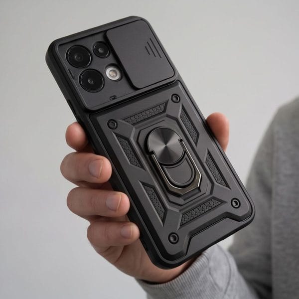 Θήκη Xiaomi Redmi 17 4G / 5G Tech-Protect CamShield Pro Black με Camera Slider & Ring 360° - Image 9