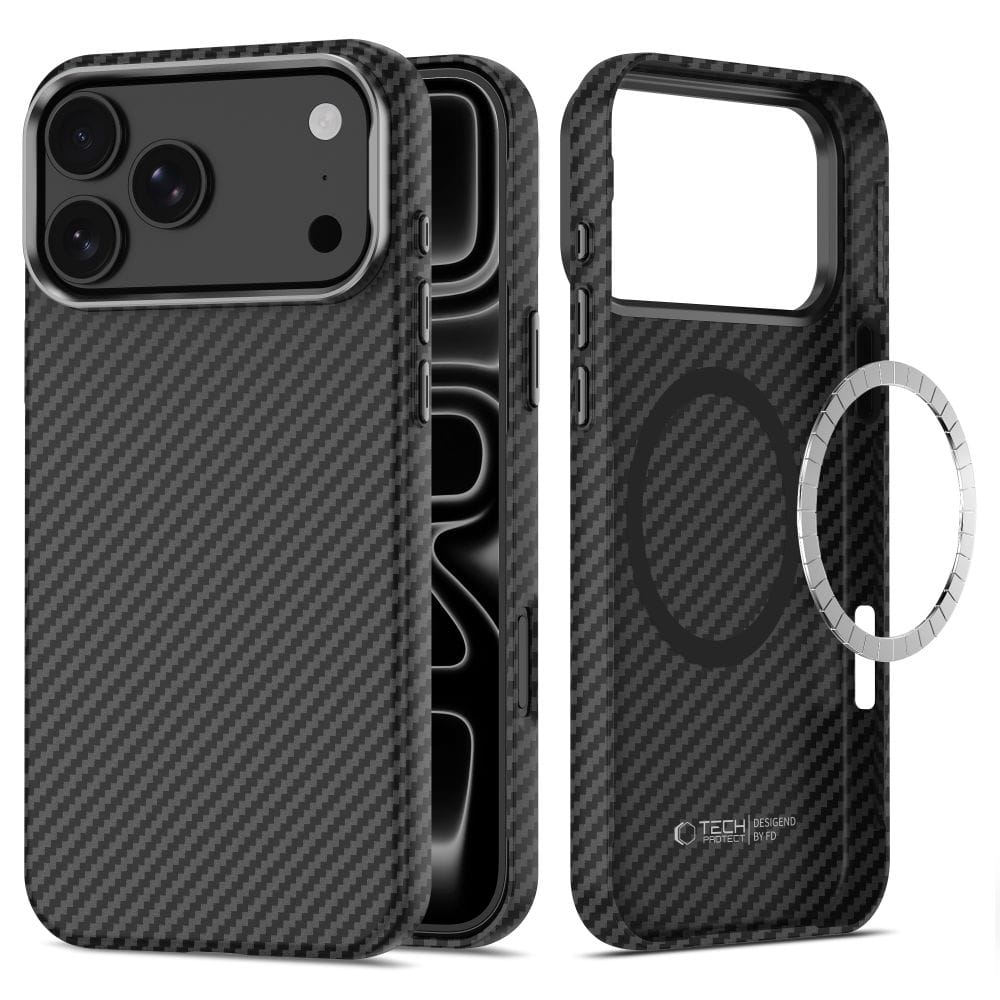 Θήκη iPhone 18 Pro Max 17 Pro Max Tech-Protect Ion Carbon MagSafe Black Silver