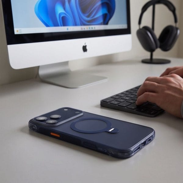 Tech-Protect Magair Stand Magsafe Cc iPhone 17 Pro / 18 Pro Matte Deep Blue - Image 11