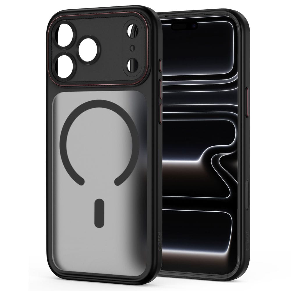Θήκη iPhone 18 Pro / 17 Pro Tech-Protect MagCam MagSafe Matte Black/Red - Image 2