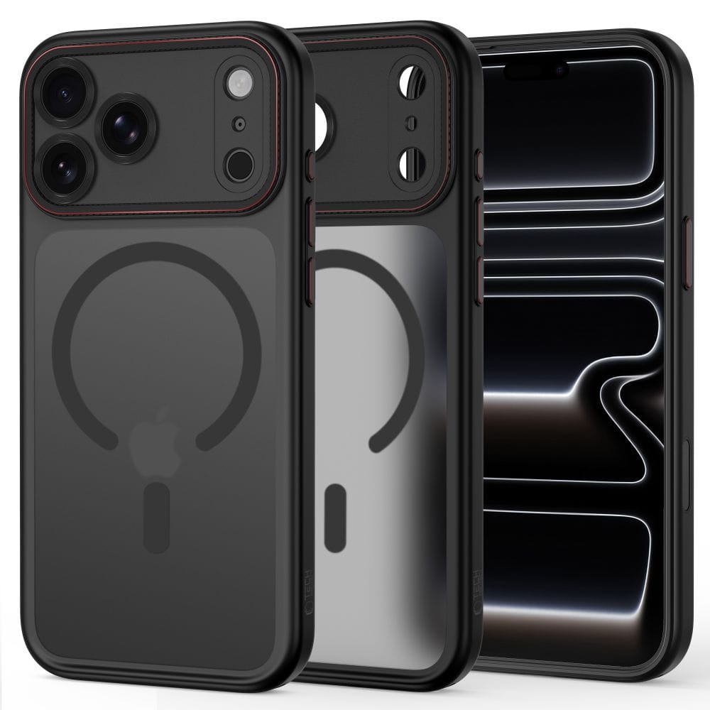 Θήκη iPhone 18 Pro 17 Pro Tech-Protect MagCam MagSafe Matte Black Red