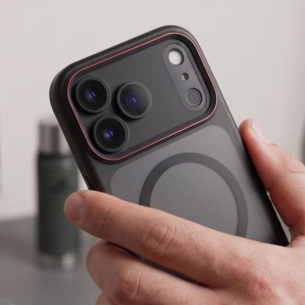 Θήκη iPhone 18 Pro Max / 17 Pro Max Tech-Protect MagCam MagSafe Matte Black/Red - Image 5