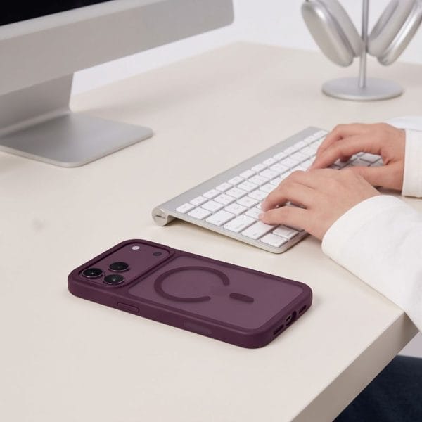 Θήκη iPhone 18 Pro / 17 Pro Tech-Protect MagMat MagSafe CC Matte Dark Cherry - Image 6