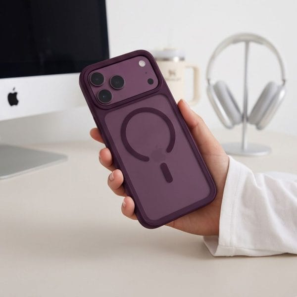 Θήκη iPhone 18 Pro / 17 Pro Tech-Protect MagMat MagSafe CC Matte Dark Cherry - Image 9