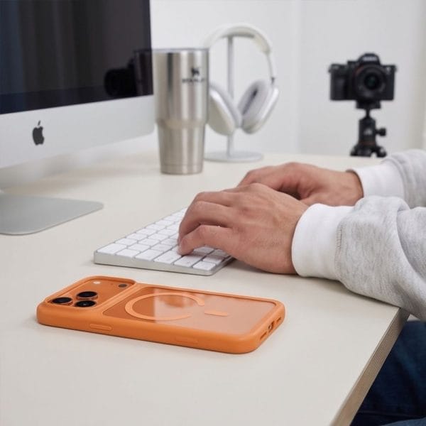 Θήκη iPhone 18 Pro / 17 Pro Tech-Protect MagOne MagSafe CC + Glass 2-Pack Cosmic Orange/Clear - Image 12