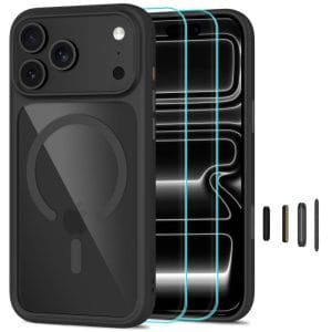 Θήκη iPhone 18 Pro Max 17 Pro Max Tech-Protect MagOne MagSafe CC Black Clear με 2 τζάμια