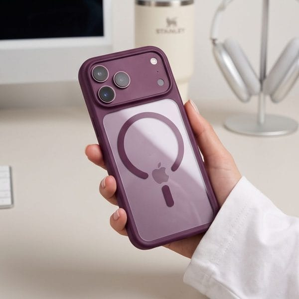 Θήκη iPhone 18 Pro Max / 17 Pro Max Tech-Protect MagOne MagSafe CC + Glass 2-Pack Dark Cherry/Clear - Image 11