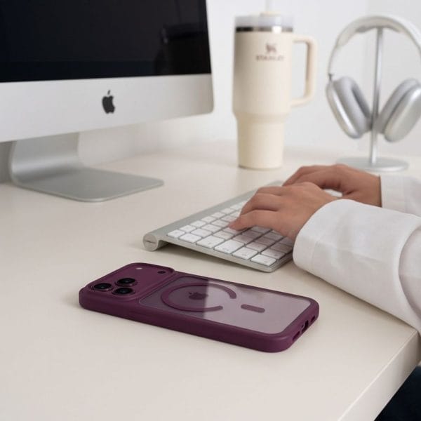 Θήκη iPhone 18 Pro Max / 17 Pro Max Tech-Protect MagOne MagSafe CC + Glass 2-Pack Dark Cherry/Clear - Image 12