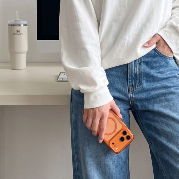 Θήκη iPhone 17 Pro / 18 Pro Tech-Protect MagPeak MagSafe CC Cosmic Orange/Clear - Image 7