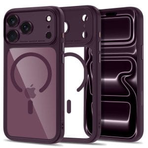 Θήκη iPhone 17 Pro 18 Pro Tech-Protect MagPeak MagSafe CC Dark Cherry Clear