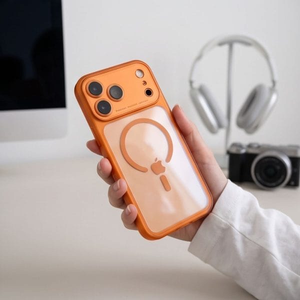 Θήκη iPhone 17 Pro Max / 18 Pro Max Tech-Protect MagPeak MagSafe CC Cosmic Orange/Clear - Image 6