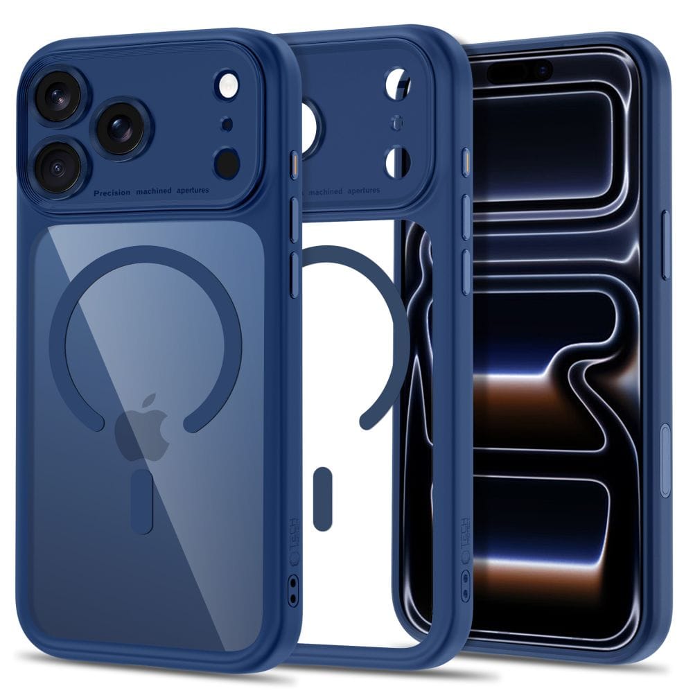 Θήκη iPhone 17 Pro Max / 18 Pro Max Tech-Protect MagPeak MagSafe CC Deep Blue/Clear