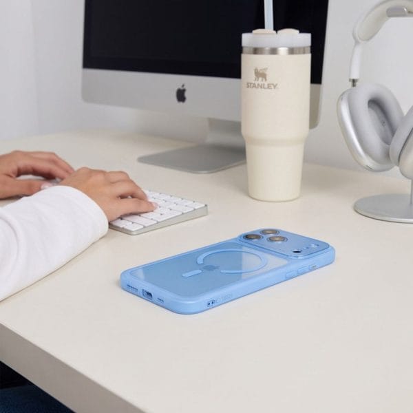 Θήκη iPhone 17 Pro Max / 18 Pro Max Tech-Protect MagPeak MagSafe CC Light Blue/Clear - Image 5