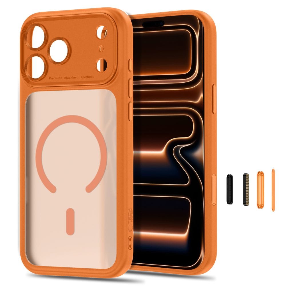 Θήκη iPhone 17 Pro Max / 18 Pro Max Tech-Protect MagPeak MagSafe CC Matte Cosmic Orange - Image 2