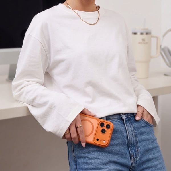 Θήκη iPhone 17 Pro Max / 18 Pro Max Tech-Protect MagPeak MagSafe CC Matte Cosmic Orange - Image 8