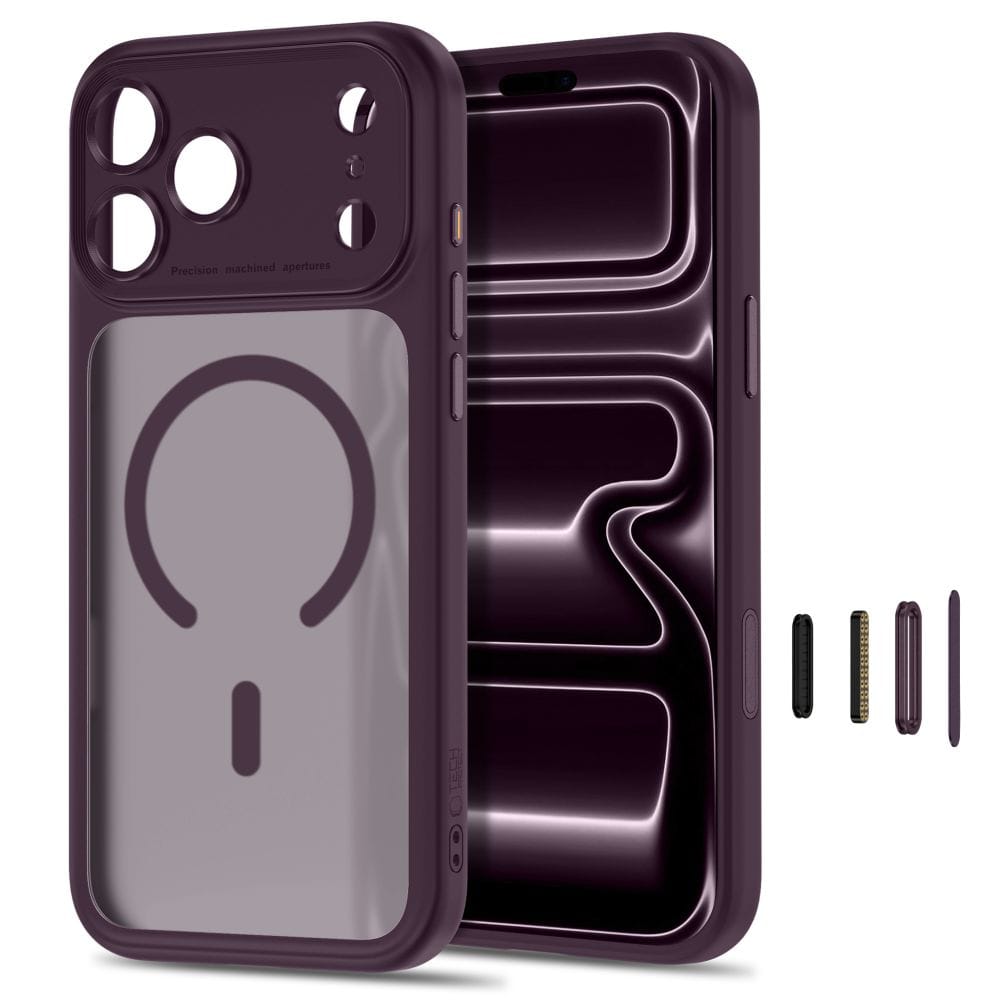 Θήκη iPhone 17 Pro Max / 18 Pro Max Tech-Protect MagPeak MagSafe CC Matte Dark Cherry - Image 2