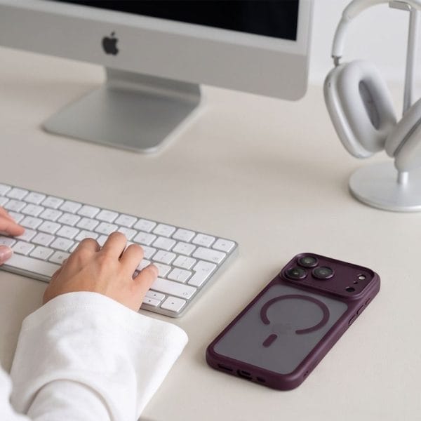 Θήκη iPhone 17 Pro Max / 18 Pro Max Tech-Protect MagPeak MagSafe CC Matte Dark Cherry - Image 6