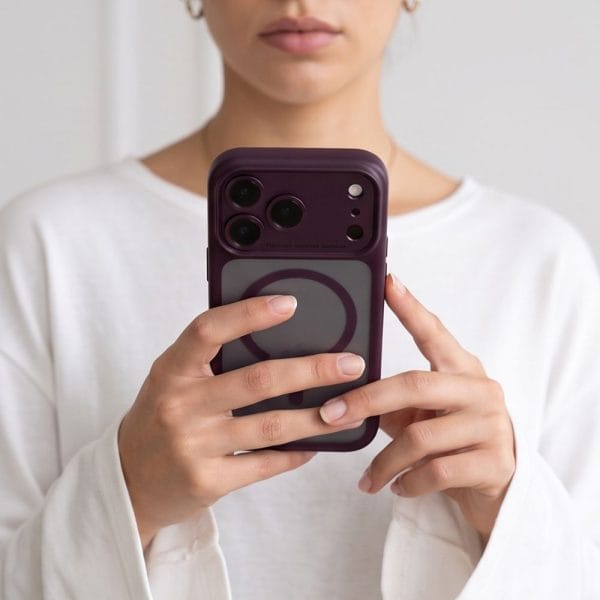 Θήκη iPhone 17 Pro Max / 18 Pro Max Tech-Protect MagPeak MagSafe CC Matte Dark Cherry - Image 7
