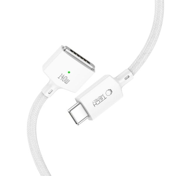 Καλώδιο Φόρτισης MacBook USB-C σε MagSafe 3 140W 3m Tech-Protect MMC01 UltraBoost White - Image 4