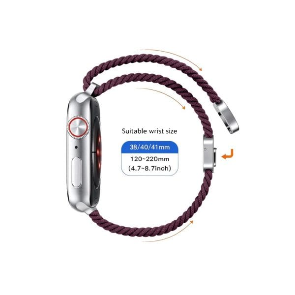 Λουράκι Apple Watch 40/41/42mm Tech-Protect NylonMag Deep Burgundy - Image 4