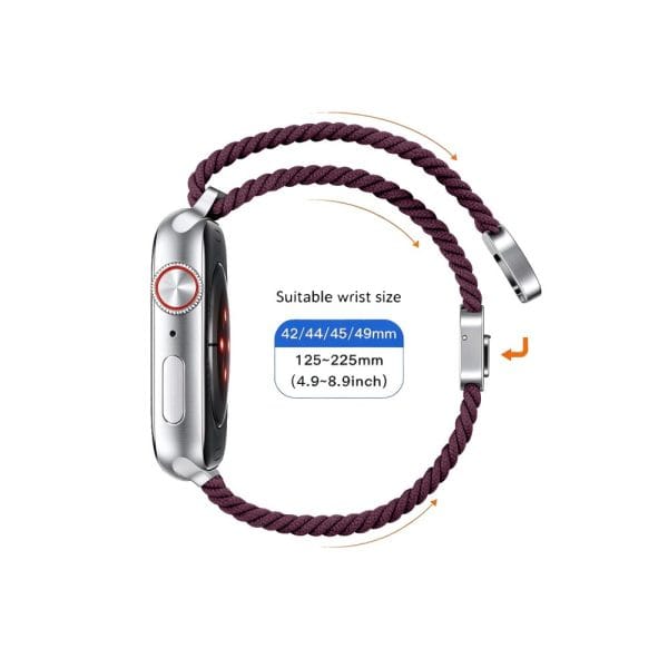 Λουράκι Apple Watch 44/45/46/49mm Tech-Protect NylonMag Deep Burgundy - Image 4