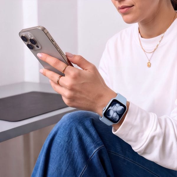 Λουράκι Apple Watch 44/45/46/49mm Tech-Protect Silicone Blue Jeans - Image 4