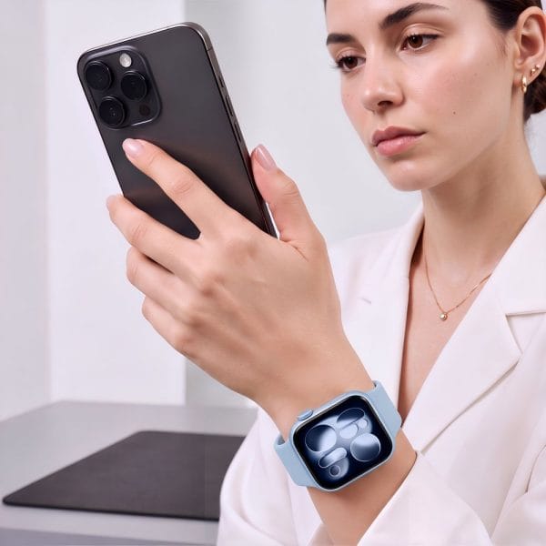 Λουράκι Apple Watch 44/45/46/49mm Tech-Protect Silicone Blue Jeans - Image 7