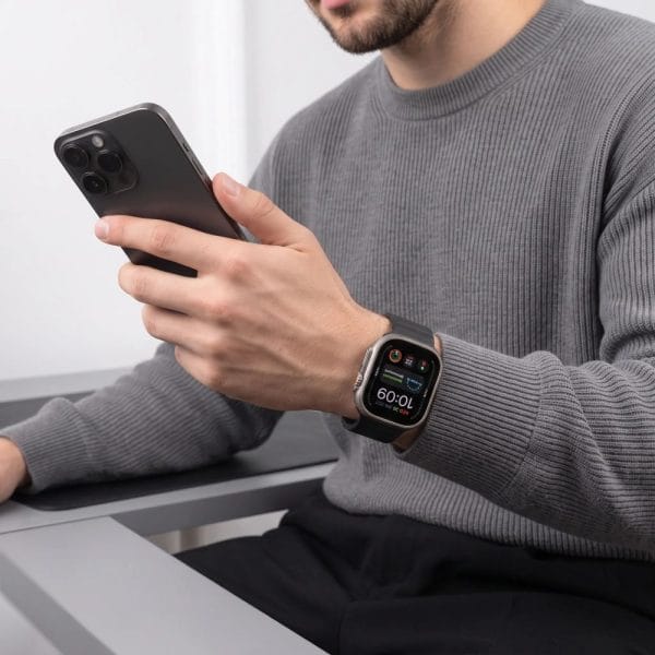 Λουράκι Apple Watch 44/45/46/49mm Tech-Protect Silicone Line Black - Image 4