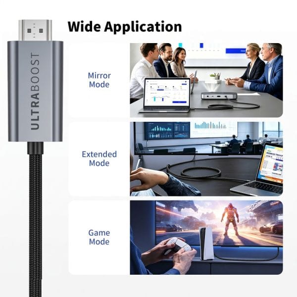 Καλώδιο USB-C σε HDMI 2.1 Tech-Protect UltraBoost 8K 60Hz 3m Iron Grey - Image 6