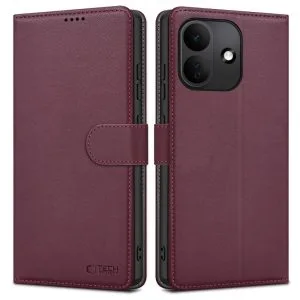 Θήκη Xiaomi Redmi Note 17 Pro 5G Tech-Protect Wallet Mulberry μπορντό