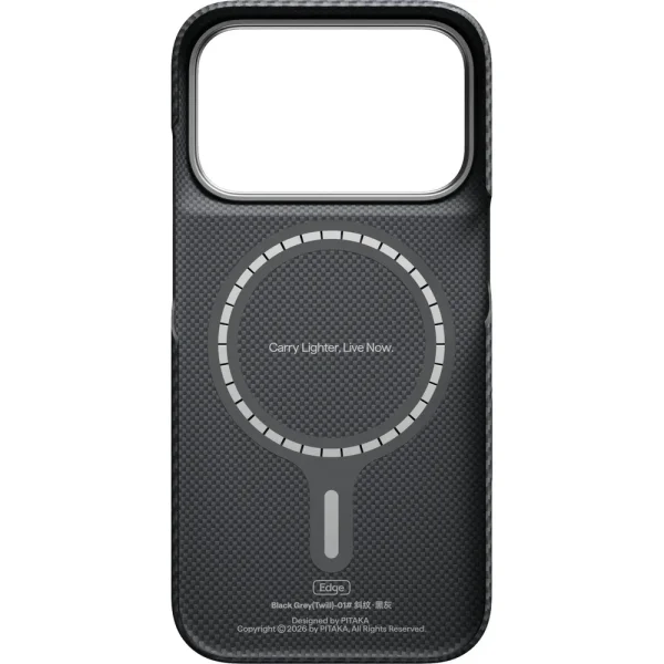 Θήκη iPhone 18 Pro PITAKA Edge MagSafe Black/Grey Twill με PitaTap - Image 6