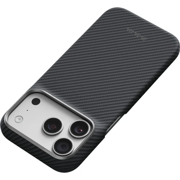 Θήκη iPhone 18 Pro PITAKA Edge MagSafe Black/Grey Twill με PitaTap - Image 8