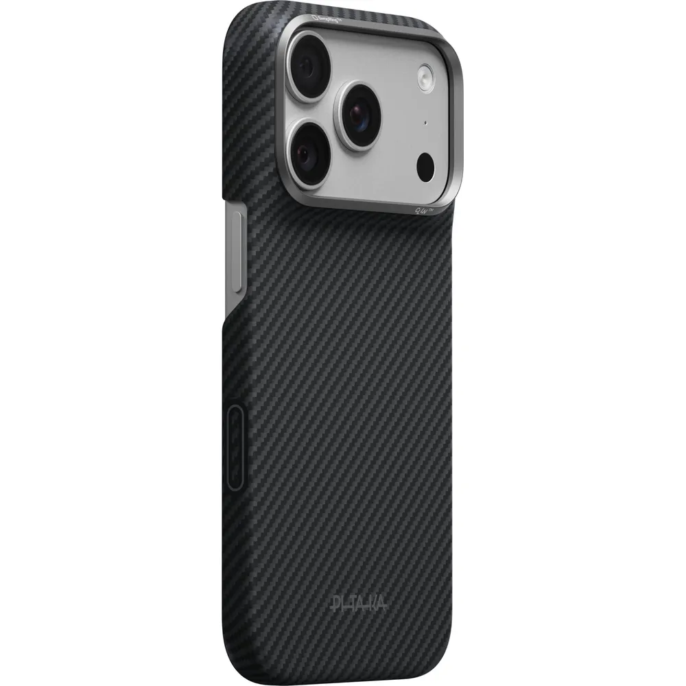 Θήκη iPhone 18 Pro PITAKA Edge MagSafe Black Grey Twill KI1801P με PitaTap