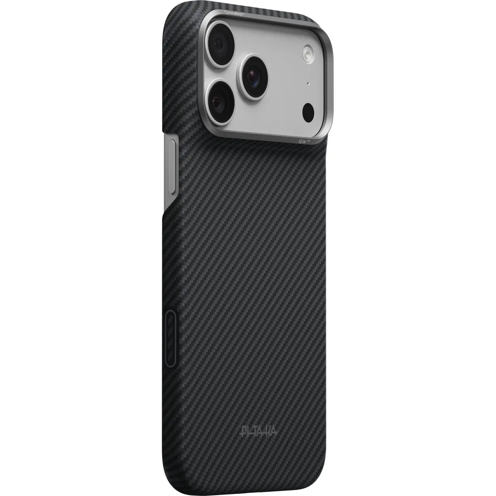 Θήκη iPhone 18 Pro Max PITAKA Edge MagSafe Black Grey Twill KI1801PM με PitaTap