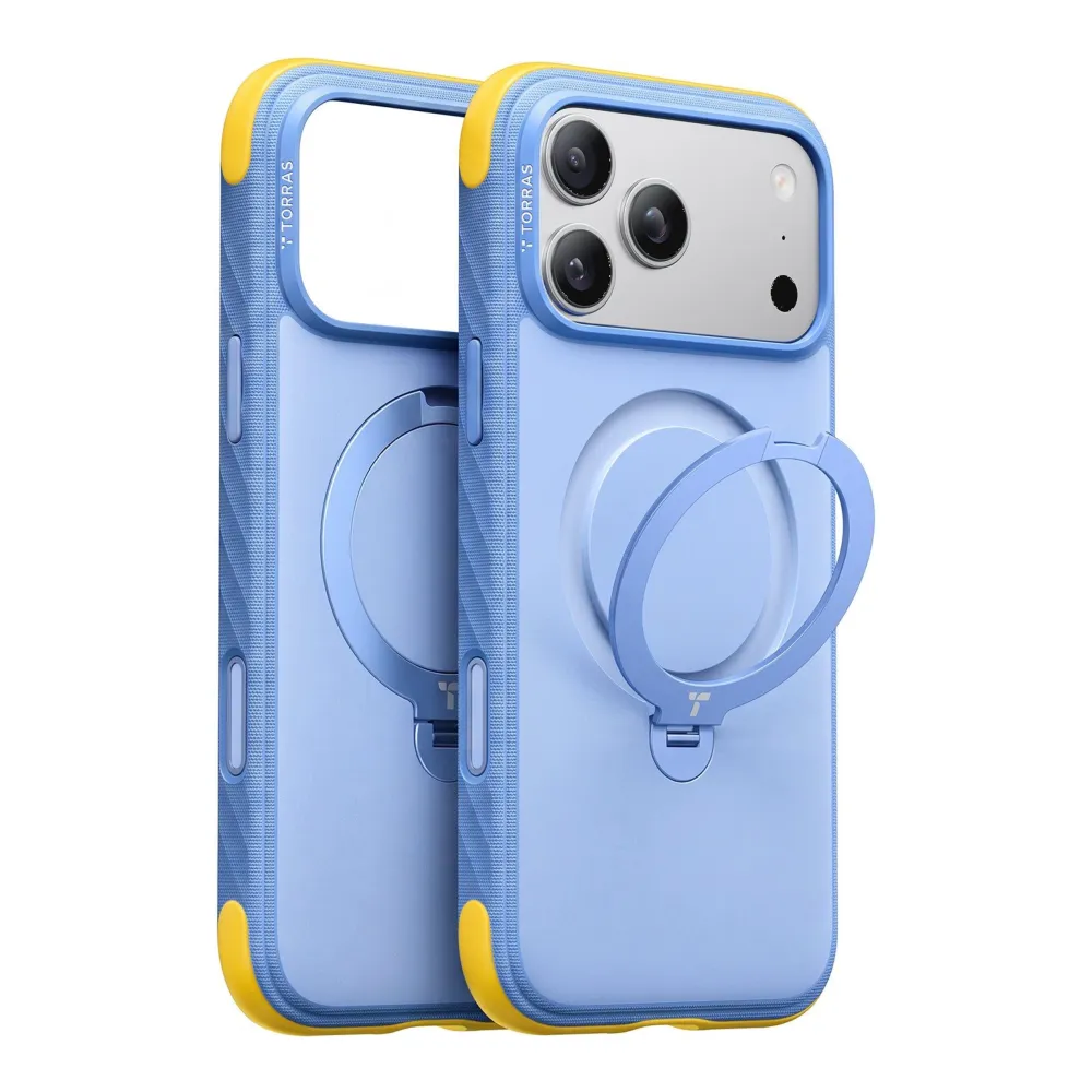 Θήκη iPhone 18 Pro Max TORRAS Ostand Q3 Rugged MagSafe Island Blue με Stand 360°