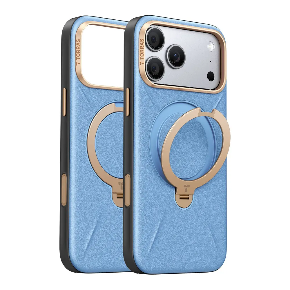 Θήκη iPhone 18 Pro Max TORRAS Ostand Q3 VegSkin MagSafe Blue με Stand 360°