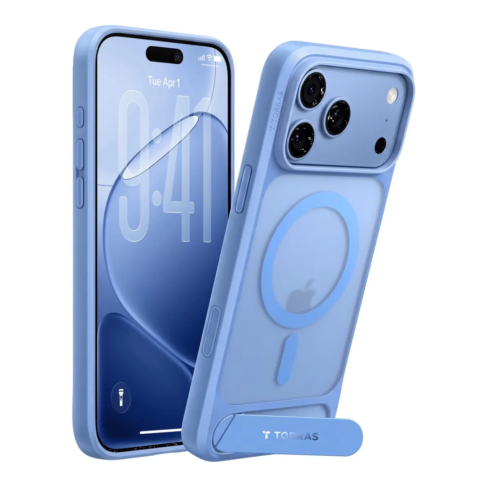 Θήκη iPhone 18 Pro TORRAS Ostand L1 MagSafe Blue με Stand 0°–120°