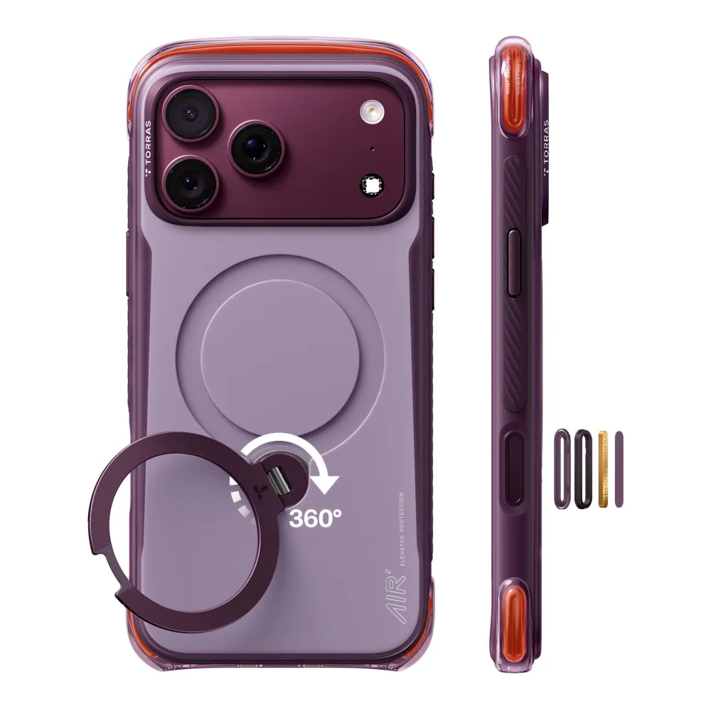 Θήκη iPhone 18 Pro TORRAS Ostand Q3 Air Pro MagSafe Violet Summit με stand 360°