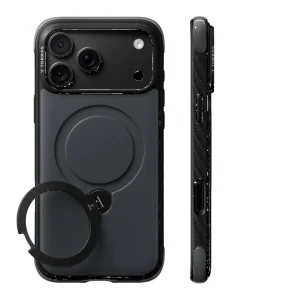 Θήκη iPhone 18 Pro TORRAS Ostand Q3 Rugged MagSafe Jet Black με 360° Stand X00RP167A18026