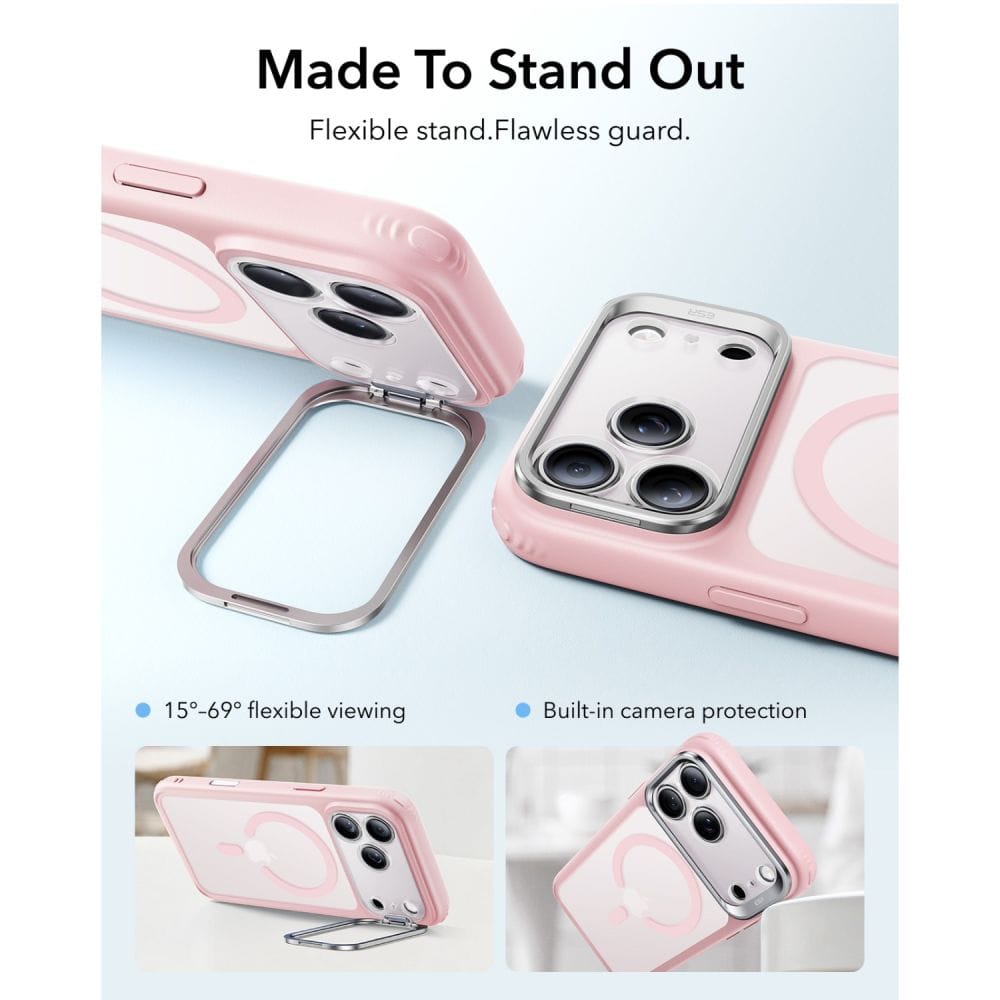 Θήκη iPhone 18 Pro Max / 17 Pro Max ESR Classic Hybrid Kickstand MagSafe Frosted Bubblegum Pink - Image 3
