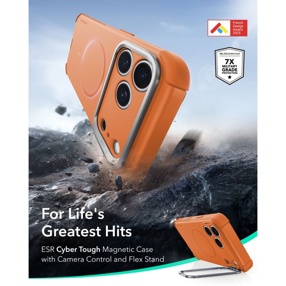 Θήκη iPhone 18 Pro Max / 17 Pro Max ESR Cyber Tough Kickstand MagSafe Orange - Image 2
